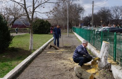 В Доме Культуры прошел субботник.